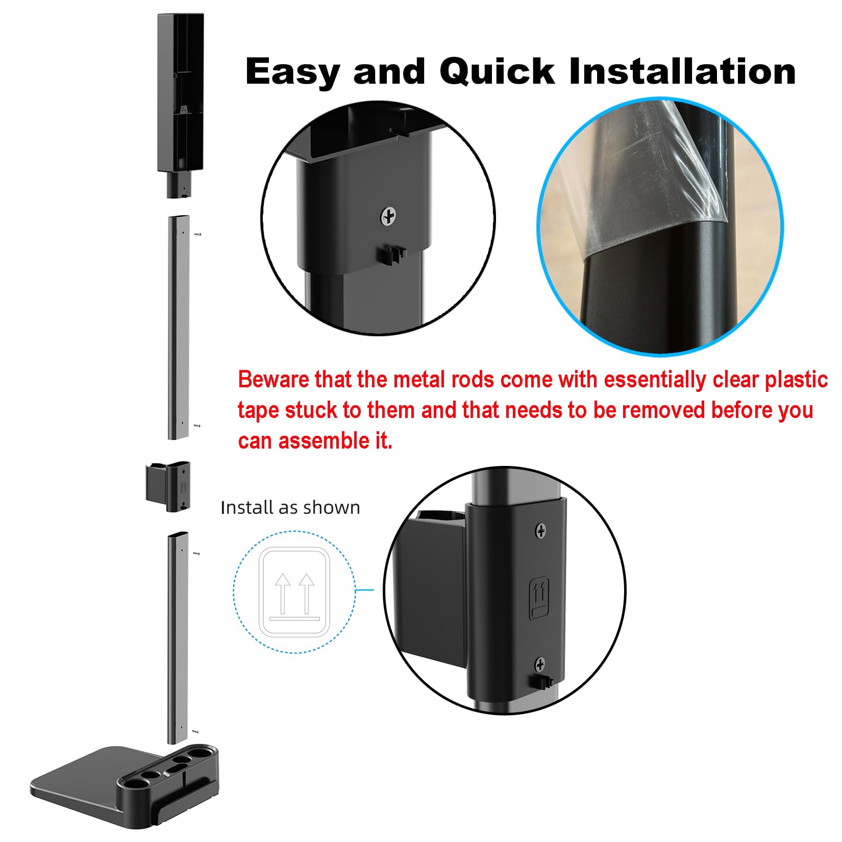 Foho Vacuum Stand Dock for Dyson V7 V8 V10 V11 V12 V15 - Black Storage Bracket Compatible with Central Vacuum Installations